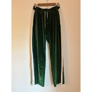 Velvet Stripe Silk Pants Green Track Pant Women's Large Ivy Store House